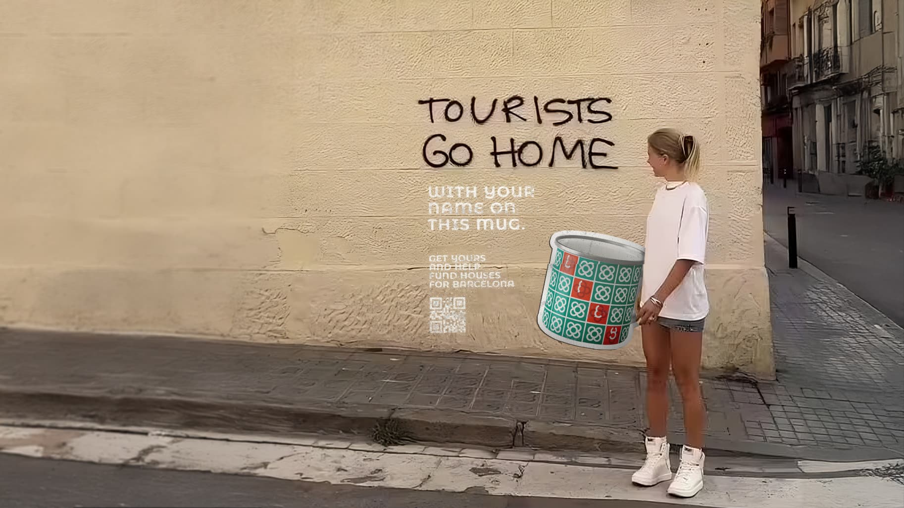 Tourists Go Home mug poster